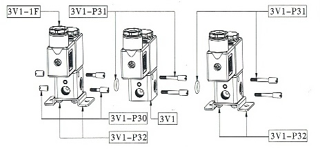 3v1-06-dc24v,三口电磁阀,阀 - 电磁阀,ckt小型接头